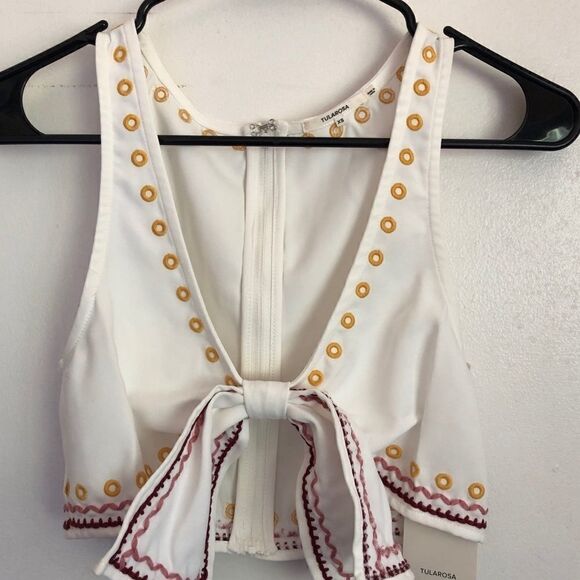 TULAROSA Tavi Crop Top in Ivory .Size XS - Picture 6 of 12